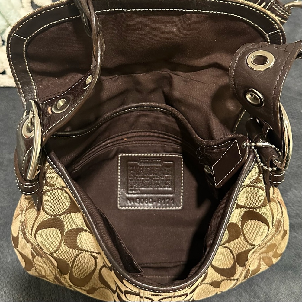 Vintage Y2K Coach Soho Signature Sufflette Tan Brown Shoulder Bag - Picture 6 of 7